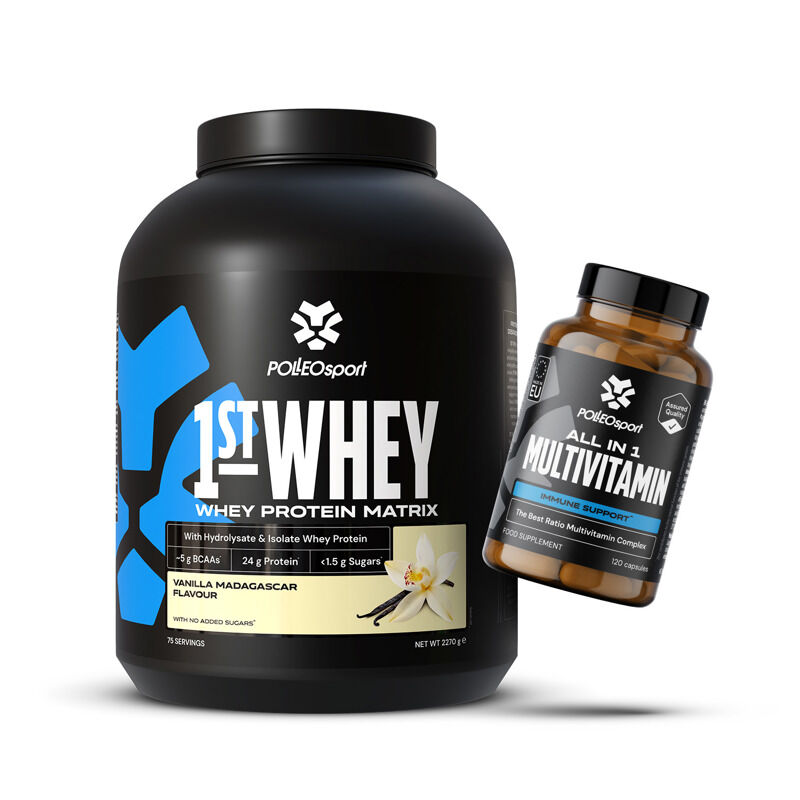 1st Whey, 2270 g + All in 1 Multivitamin, 120 kapsula GRATIS